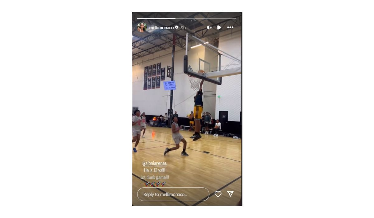 Melli Monaco shows love to her stepson and Gilbert Arenas' son Aloni Arenas